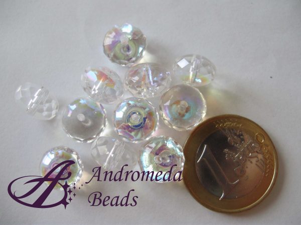 Briolette 1/2 Cristallo 10mm Cristallo AB
