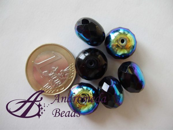 Briolette 1/2 Cristallo 14mm Nero AB