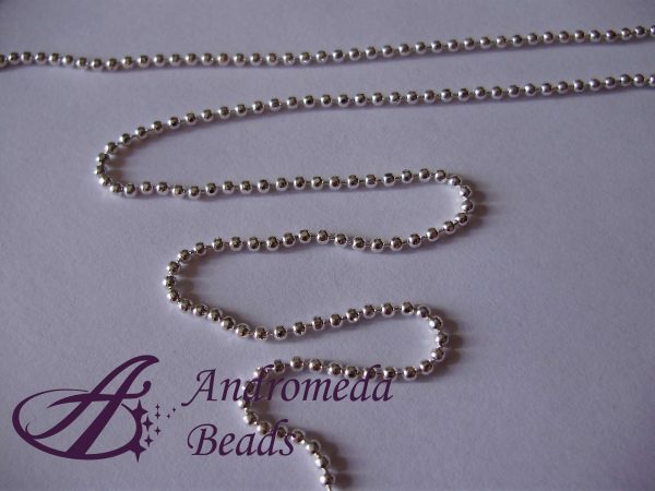 1 Metro Catenella a Pallini Diamantata 1.5mm colore Argento