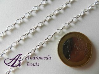 50cm di Catenella Rombi color Argento 5mm