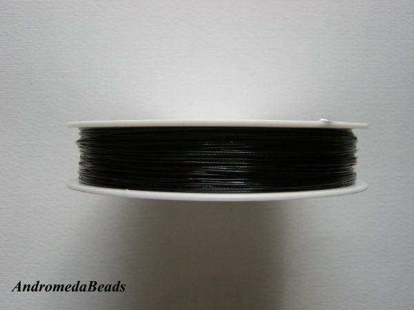1 Metro Sfuso di Cavetto d'acciaio 0.45mm colore Nero