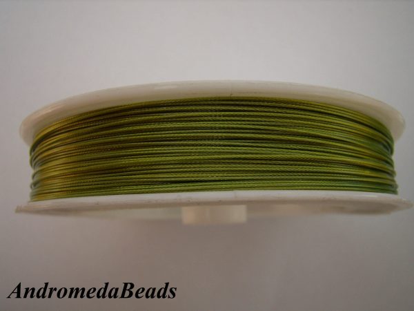 1 Metro Sfuso di Cavetto d'acciaio 0.45mm colore Verde Chiaro