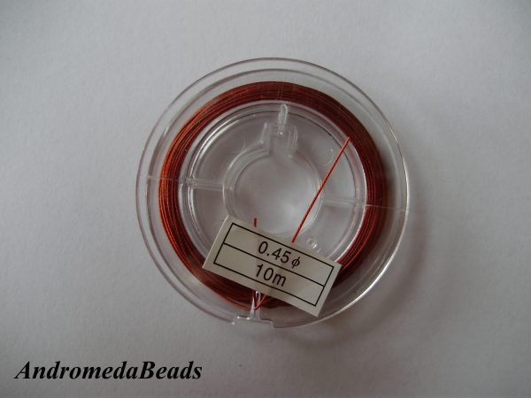 Cavetto d'acciaio colore Rosso Mattone 0.45mm bobina 10 metri