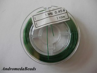 Cavetto d'acciaio colore Verde 0.45mm bobina 10 metri