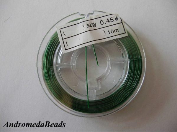 Cavetto d'acciaio colore Verde 0.45mm bobina 10 metri