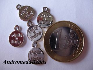 3 ciondoli / charms "Fatto a Mano/Made in Italy" Bronzo Bianco