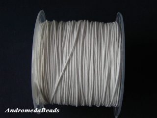 1 Metro Sfuso di Cordino in Cotone cerato Bianco 0.8mm