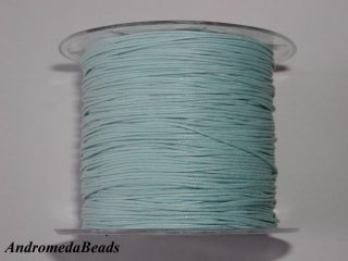 1 Metro Sfuso di Cordino in Cotone cerato Celeste 0.8mm