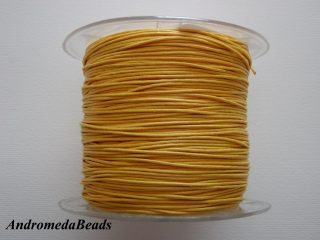 1 Metro Sfuso di Cordino in Cotone cerato Giallo 0.8mm