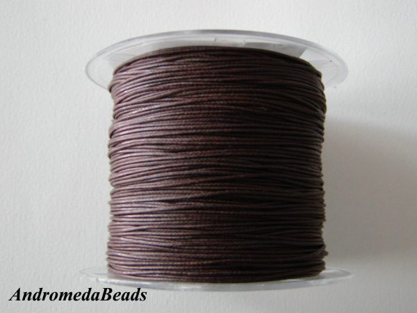 1 Metro Sfuso di Cordino in Cotone cerato Marrone 0.8mm