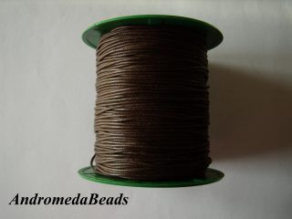 1 Metro Sfuso di Cordino in Cotone cerato Marrone 1.2mm