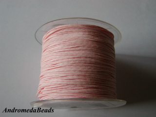 1 Metro Sfuso di Cordino in Cotone cerato Rosa Chiaro 0.8mm