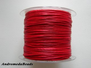 1 Metro Sfuso di Cordino in Cotone cerato Rosso 0.8mm