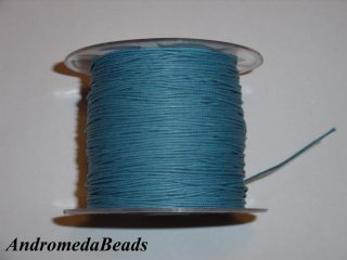 1 Metro Sfuso di Cordino in Cotone cerato Turchese Scuro 0.8mm