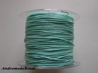 1 Metro Sfuso di Cordino in Cotone cerato Verde Acqua 0.8mm