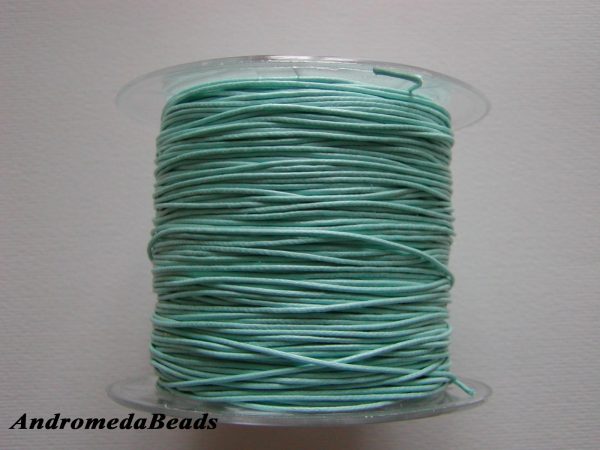 1 Metro Sfuso di Cordino in Cotone cerato Verde Acqua 0.8mm