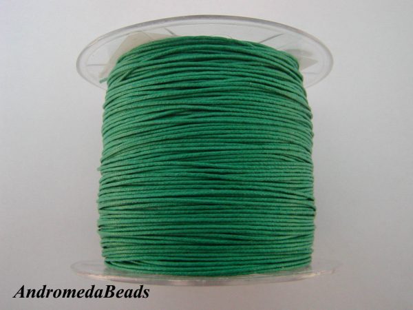 1 Metro Sfuso di Cordino in Cotone cerato Verde Prato 0.8mm