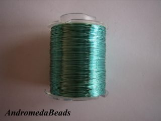 1 Metro Sfuso di Filo di Rame colore Verde Acqua 0.3mm
