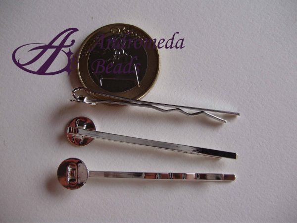 Forcina per Capelli con Piastrina 45x8mm colore Argento