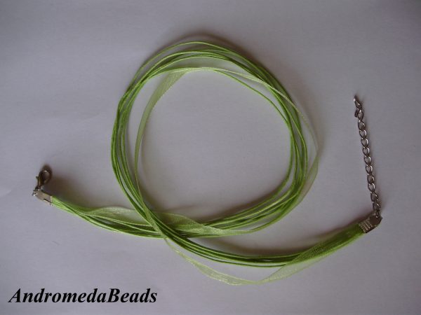 Laccetto in Cotone Cerato e Organza 45cm Verde Chiaro