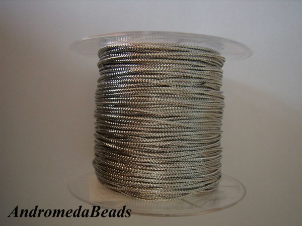 1 Metro Sfuso di Cordino Lurex colore Argento 0,8mm