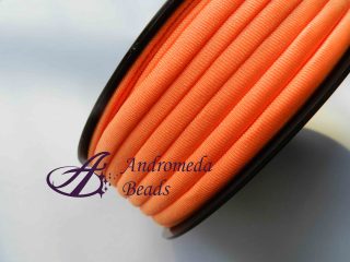 1 Metro Sfuso Fettuccia Tubolare Cucita Lycra 5mm Arancio Neon