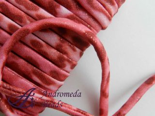 1 Metro Sfuso Fettuccia Tubolare Cucita Lycra 5mm Leopardato Fucsia