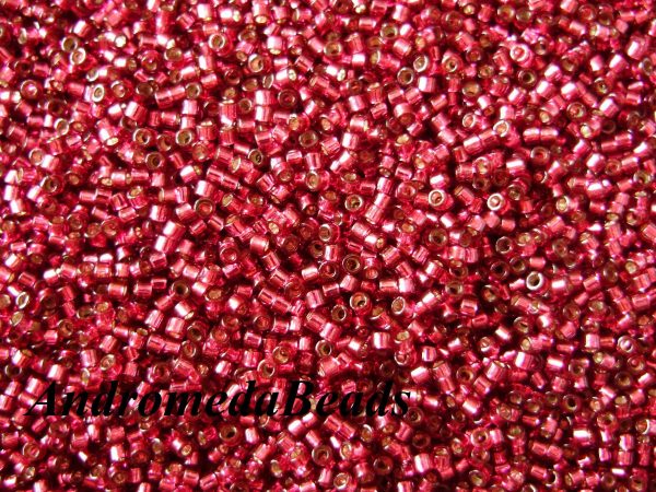Miyuki Delica 11/0 colore 1342 Dyed Silver Lined Dark Rose 5g