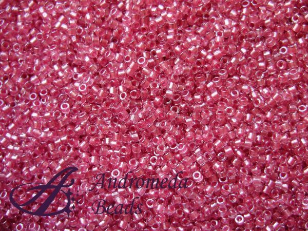 Miyuki Delica 11/0 colore 902 Lined Crystal Shim Rosy Pink 5g