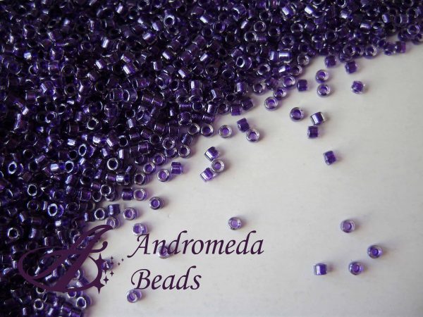 Miyuki Delica 11/0 colore 923 Lined Crystal Shim Violet 5g