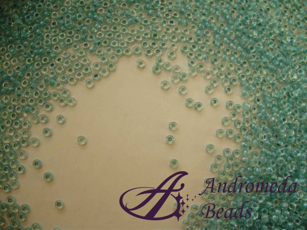 Miyuki Rocailles 15/0 colore 2208 Lined Aqua Blue AB 5g