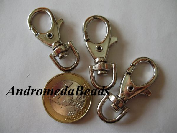 2 Moschettoni per Cintura o Portachiavi 14x32mm
