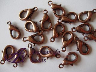4 Moschettoni Rame Antico 5x11mm nickel free