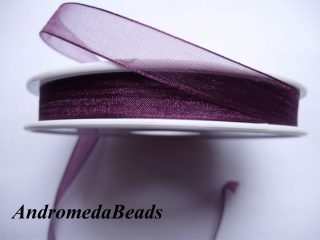 1 Metro Sfuso di Nastro in Organza colore Ametista 10mm
