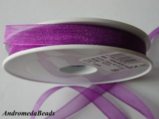 1 Metro Sfuso di Nastro in Organza colore Viola 10mm