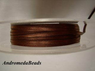 1 Metro Sfuso di Doppio Raso 3mm colore Marrone