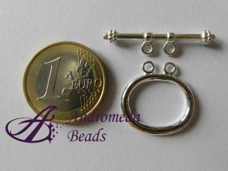 Set Chiusura 2 Anelli 21x21mm colore Argento Antico