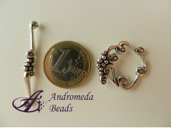 Set Chiusura Decorata 27x24mm colore Argento Antico