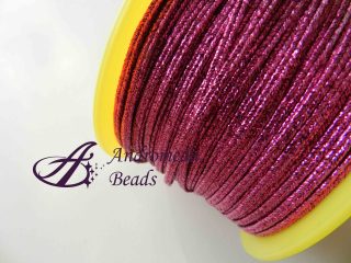 1 Metro Sfuso di Piattina Soutache Lamè 3mm colore Fucsia