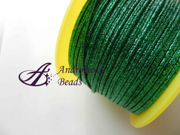 1 Metro Sfuso di Piattina Soutache Lamè 3mm colore Verde