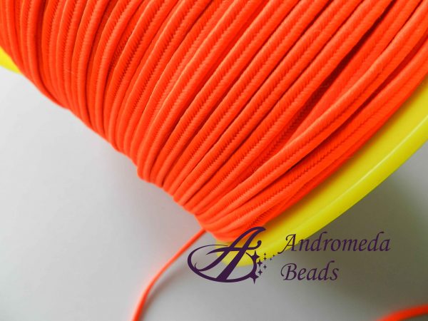 1 Metro Sfuso di Piattina Soutache 3mm colore Arancio Neon