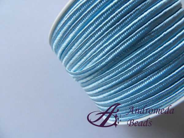 1 Metro Sfuso di Piattina Soutache 3mm colore Celeste