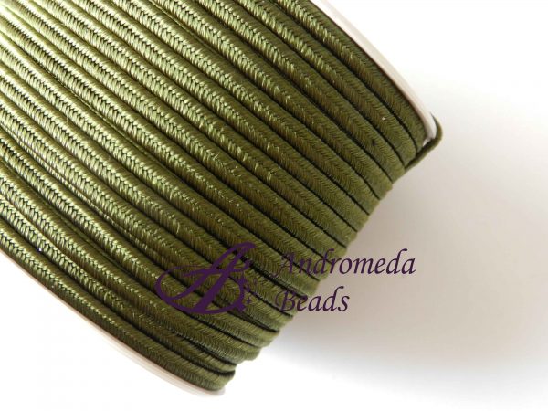 1 Metro Sfuso di Piattina Soutache 3mm colore Verde Oliva