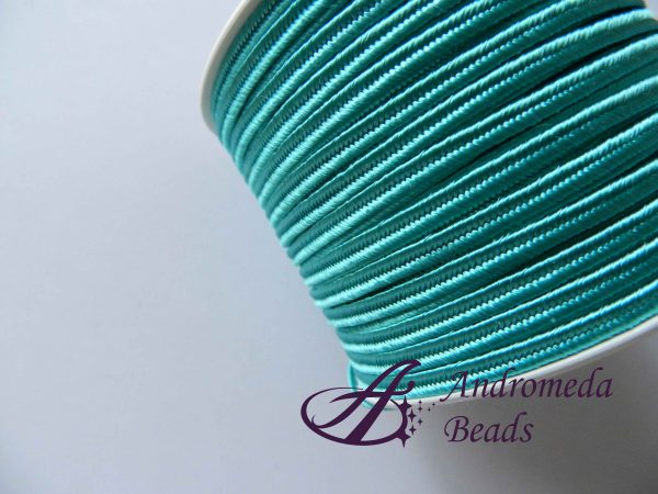 1 Metro Sfuso di Piattina Soutache 3mm colore Verde Turchese