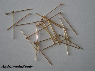 10 Spilli con testa colore Oro 4cm nickel free