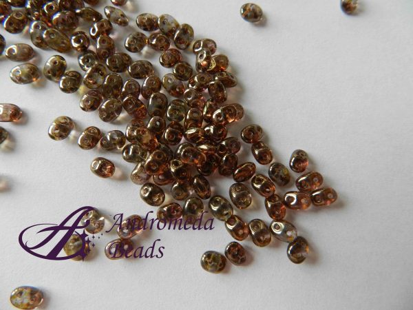 SuperDuo 5x2.5mm colore 00030/15695 Crystal Senegal Brown Purple 10g