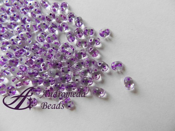 SuperDuo 5x2.5mm colore 00030/44829 Crystal Dark Purple Lined 10g
