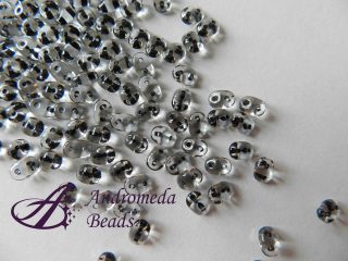 SuperDuo 5x2.5mm colore 00030/44849 Crystal Jet Lined 10g