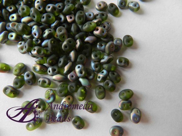 SuperDuo 5x2.5mm colore 50230/28171 Olivine Vitrail Matte 10g