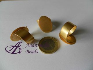 Base per Anello colore Oro Etrusco con Piastrina Ovale 24x18mm